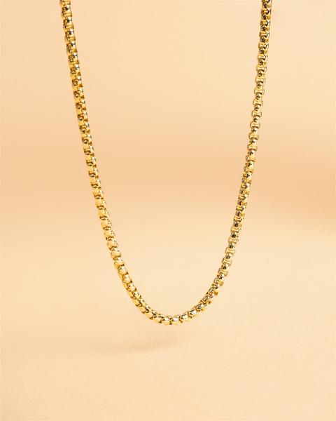 3-mm-Kastenkette mit vergoldeter Oberfläche - Vita Gold